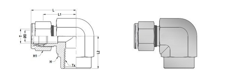 Pipe Gauge 90° Syphon Main View